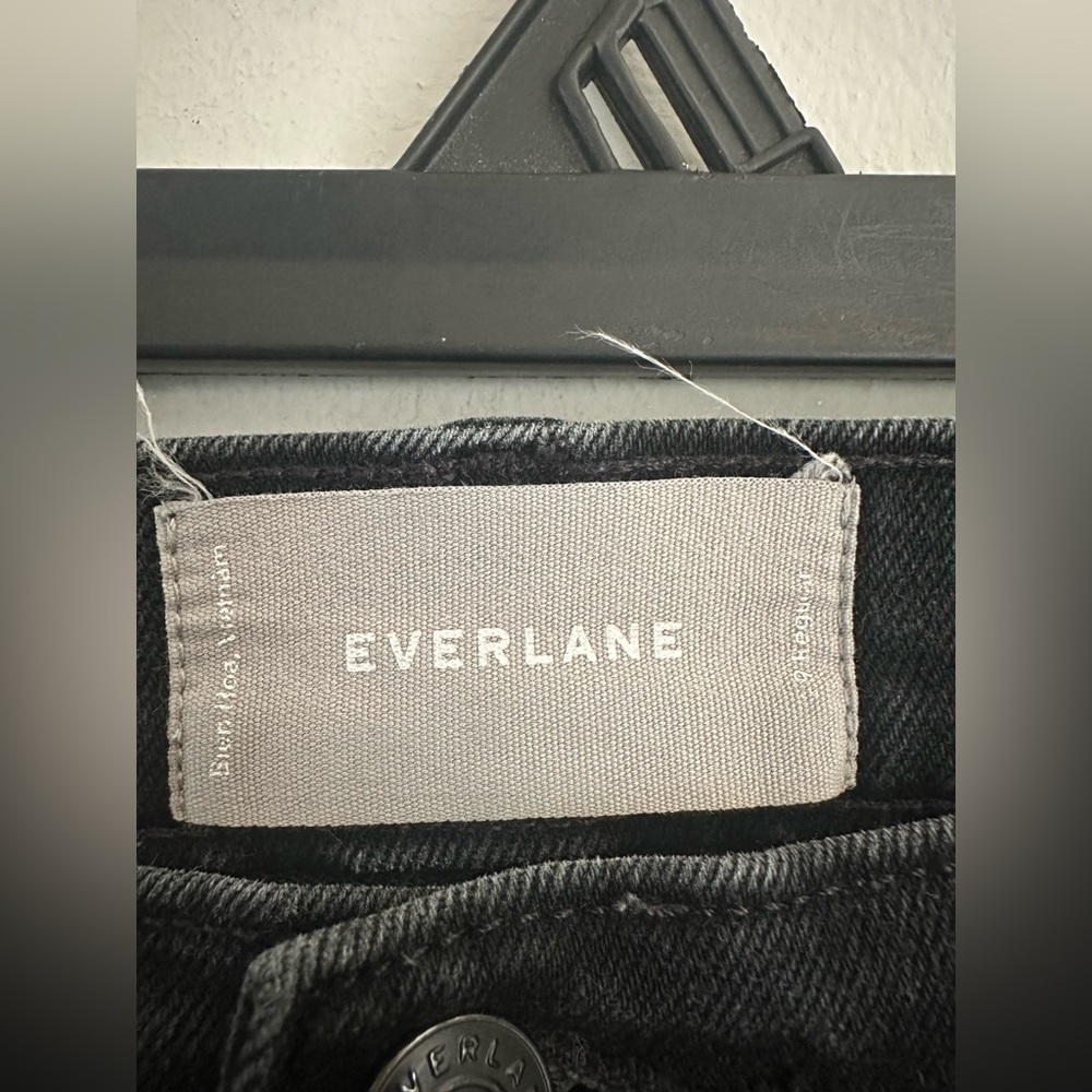Everlane High Rise Kick Crop Jeans Black Size 29 Regular Raw Hem - Picture 4 of 9